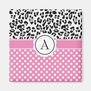 Imán Lunares femeninos y estampado de animales con mono