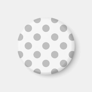 Imán Lunares grises en blanco