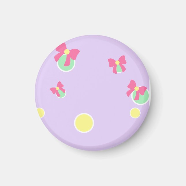 Imán lunares y lazos de pastel suave (Frente)