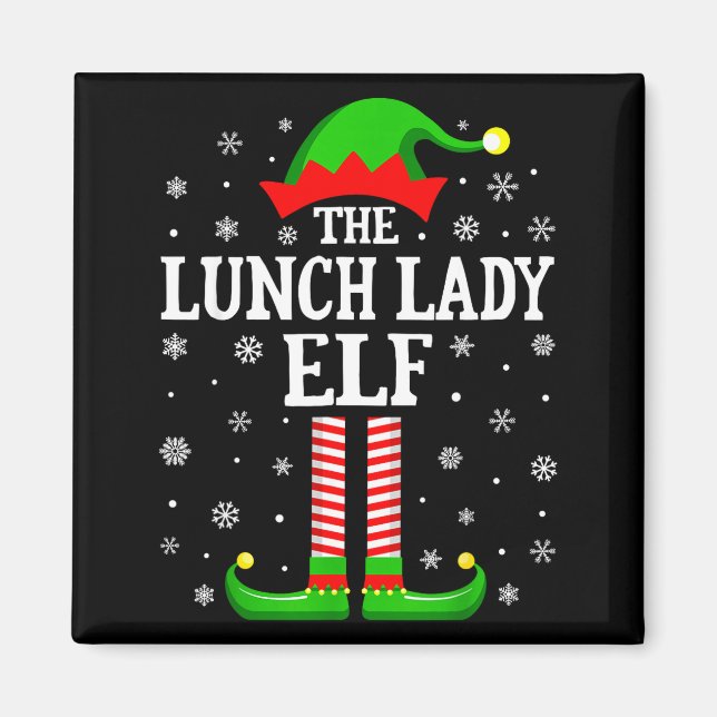 Imán Lunch Lady Elf Funny Christmas Family Matching  (Frente)