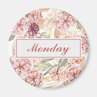 Imán Lunes Día de la Semana Organizador Magnet Floral