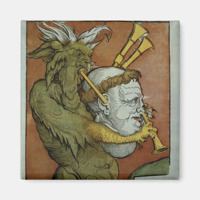 Imán Lutero como las Bagpipes del diablo, c.1535 (Frente)