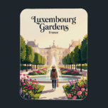 Imán Luxembourg Gardens France<br><div class="desc">The Luxembourg Gardens offer a serene escape in the heart of Paris,  with manicured lawns,  fountains,  and tree-lined promenades. The gardens surround the Luxembourg Palace.

Visitors come to relax,  stroll,  and enjoy the beauty of seasonal flowers and classical sculptures in a peaceful setting.</div>