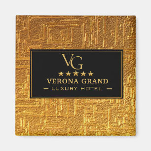 Imán Luxury Gold Foil Five Star Hotel Branding Elegant