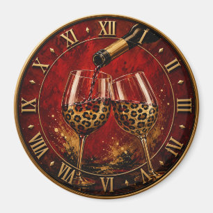 Imán Luxury Wine Glasses & Gold Leopard Print