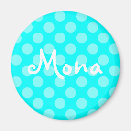 Imán Luz Aqua Personalizada con Lunares