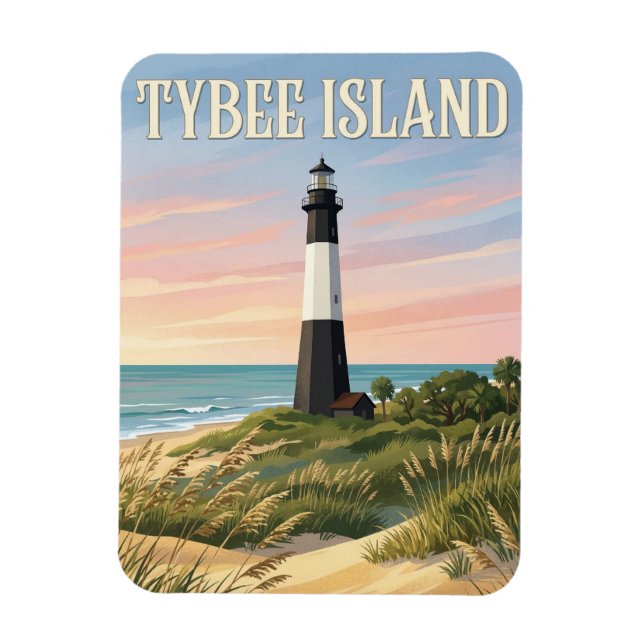 Imán Luz de la Isla Tybee (Vertical)