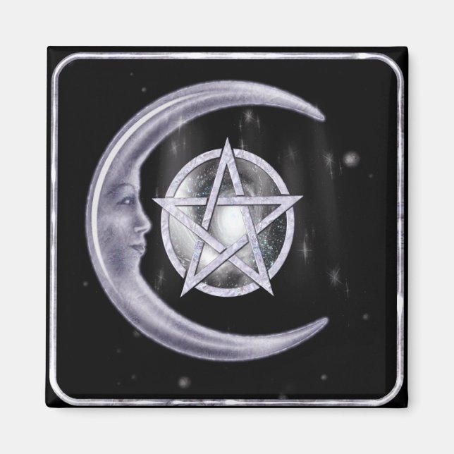 Imán Luz de la luna WICCA Nueva era (Frente)