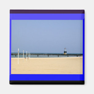 Imán Luz de la playa en la orilla del lago Michigan