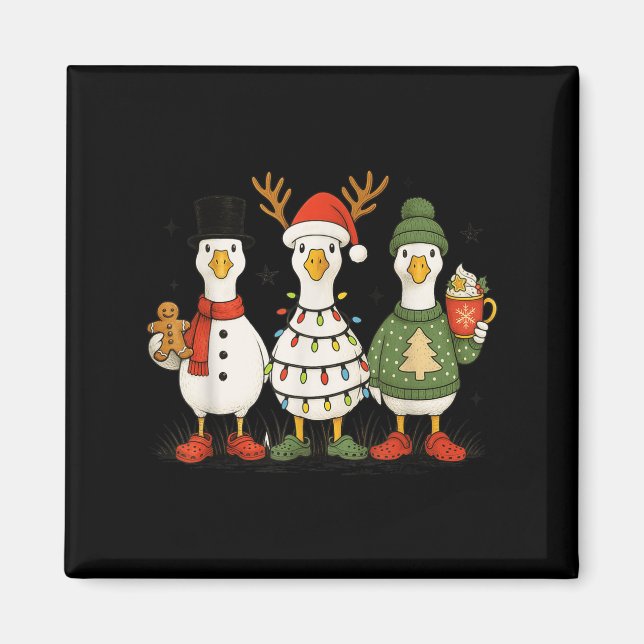 Imán Luz de Navidad de ganso Navidad Alegre Goosmas Div (Frente)