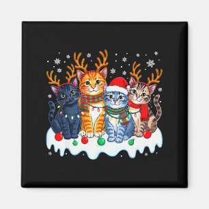 Imán Luz de Navidad de Gato Reno Santa Navidad Divertid