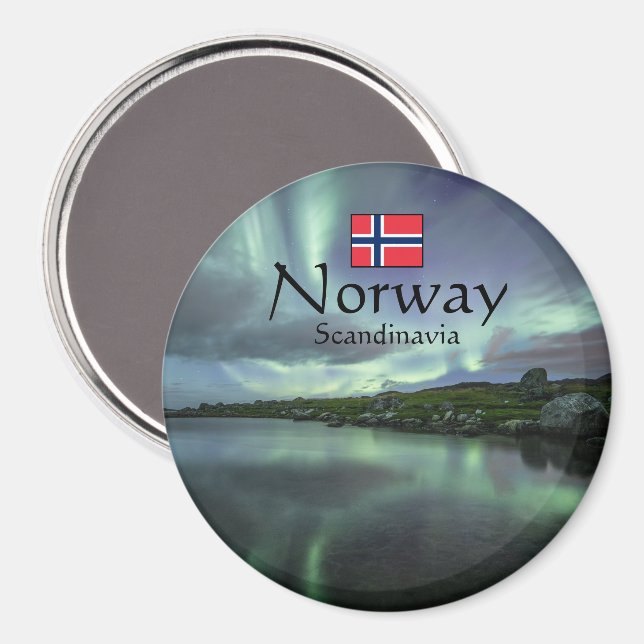 Imán Luz del Norte Noruega (Anverso/Reverso)