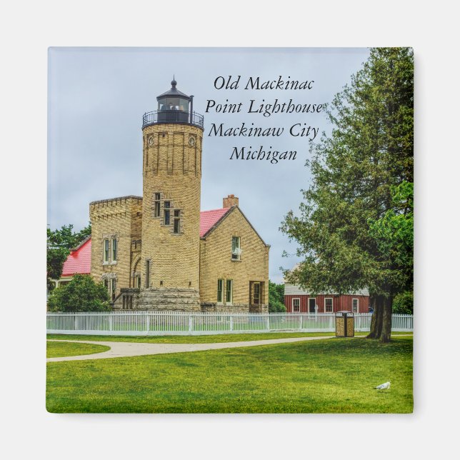 Imán Luz del punto de mackinac (Frente)