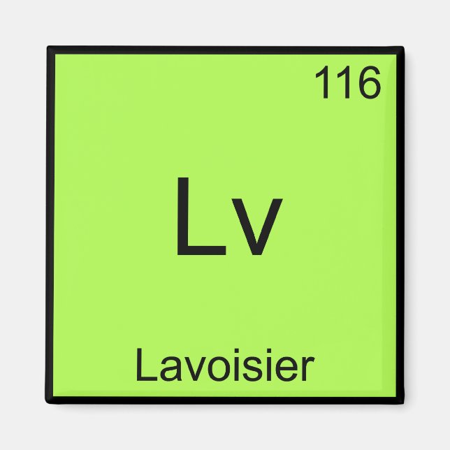 Imán Lv - Levossier Funny Chemistry Element Symbol Tee (Frente)