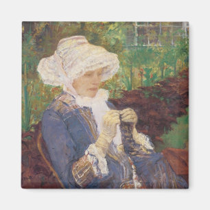 Imán Lydia Crocheting en el jardín de Marly, Mary Cassa