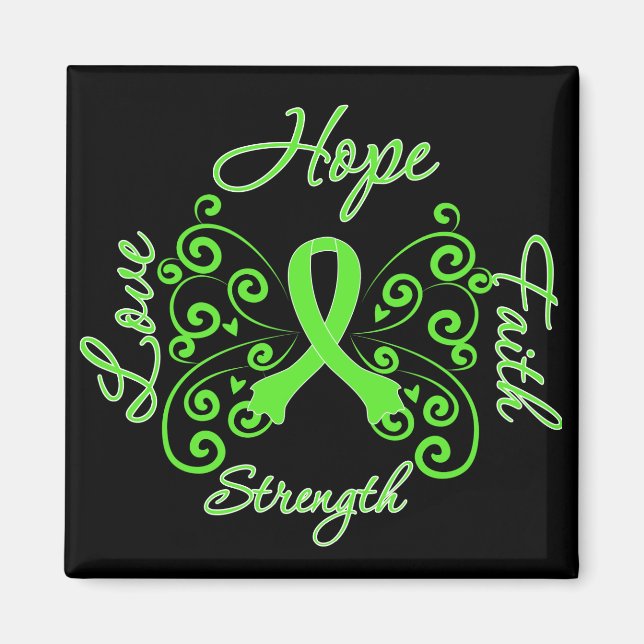 Imán Lyme Disease Hope Motto Mariposa (Frente)