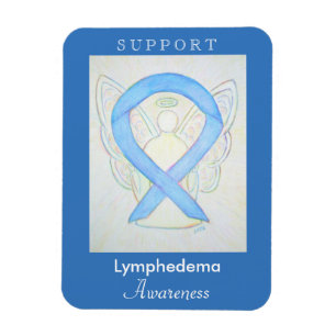 Imán Lymphedema Awareness Ribbon Angel Personalizado Ma