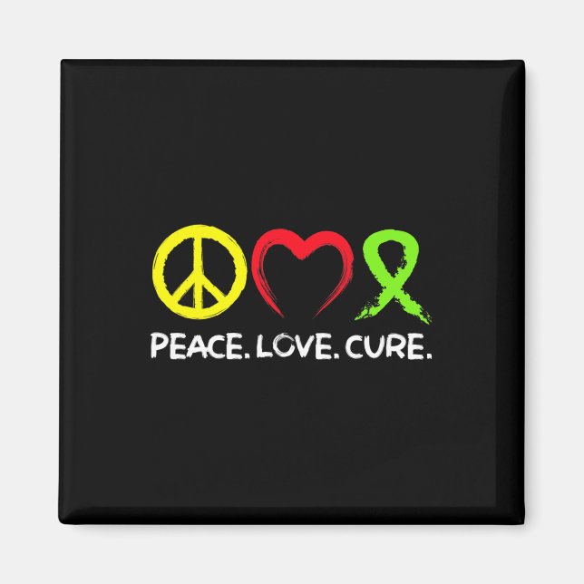 Imán Lymphoma Awareness Peace Love Cure  (Frente)