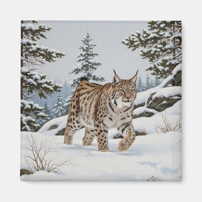 Imán Lynx en Fulufjället Parque nacional Suecia Viajes (Frente)