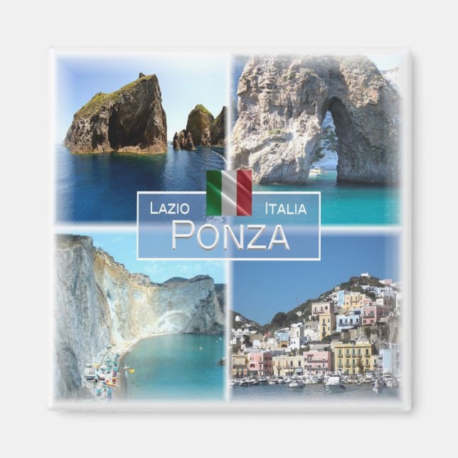 Imán LZO018 PONZA - Mosaic - Lazio - Italia - Fridge (Frente)