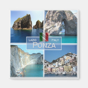 Imán LZO019 PONZA, Mosaico, Lacio, Italia, Fridge