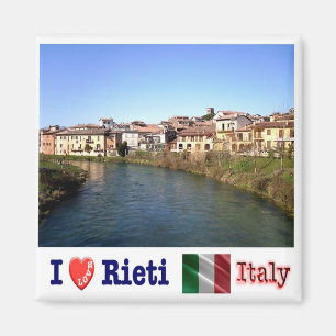 Imán LZO036 RIETI I Love, River Velino, Italia, Fridge