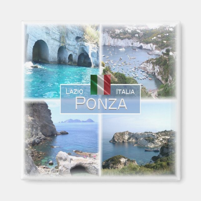 Imán LZO044 PONZA - Lazio - Italia - Nevera (Frente)