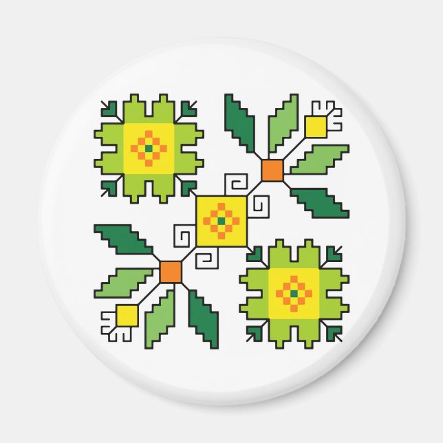 Imán M0024 Magnet Búlgaro motif shevitsa verde (Frente)