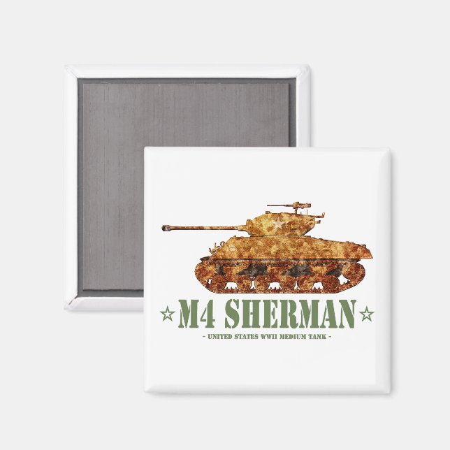 Imán M4 Sherman World War Two American Medium Tank WWII (Anverso/Reverso)