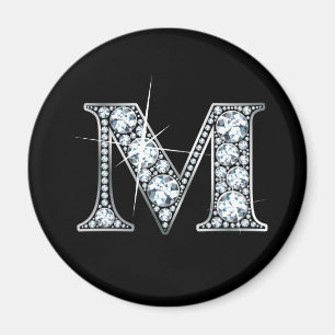Imán "M" Diamond Bling Magnet