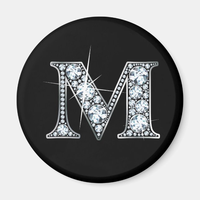 Imán "M" Diamond Bling Magnet (Frente)