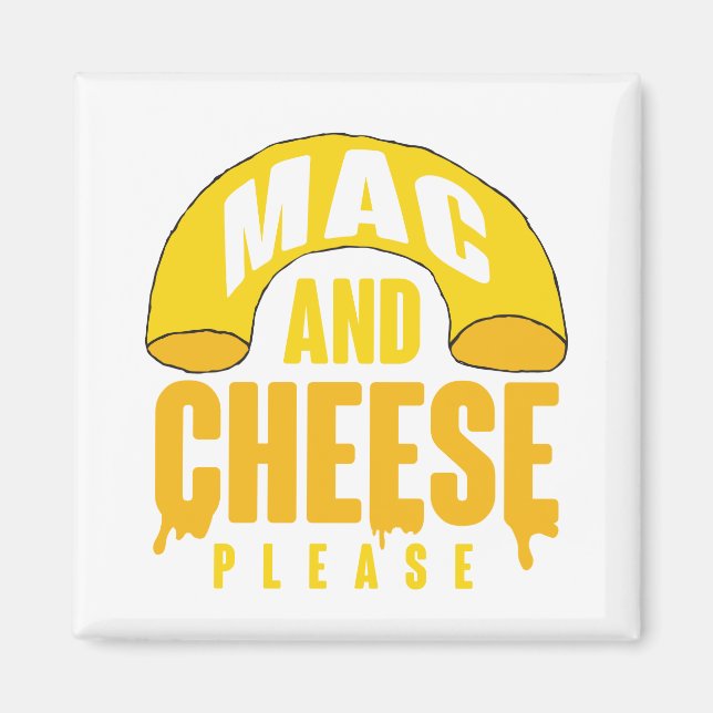 Imán Macaroni amarillo queso para niños Mac y Cheese (Frente)