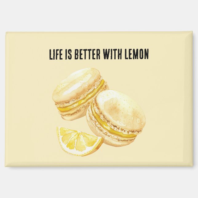 Imán Macarons Amarillo Limón (Anverso)