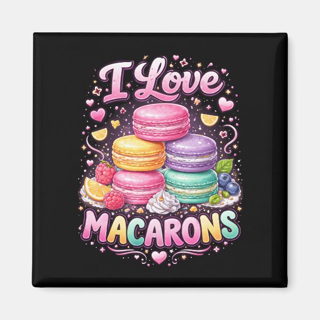 Imán Macarons de Amor Dulce (Frente)