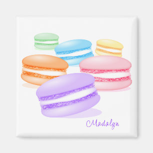 Imán macarras de arcoiris pastel