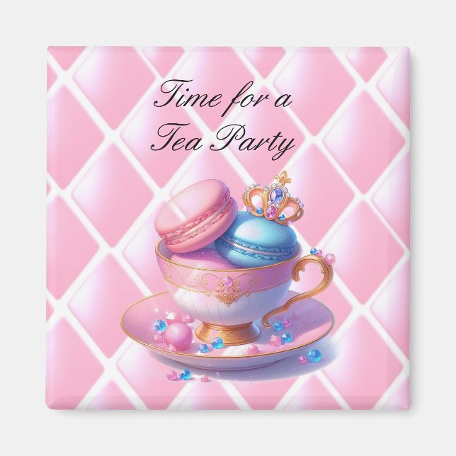Imán Macarrones de té de princesa (Frente)