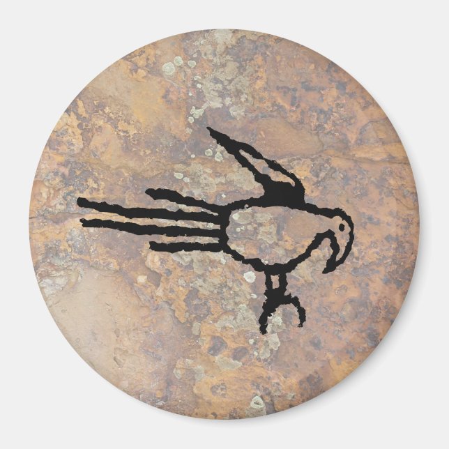 Imán Macaw Petroglyph, Cañón Boca Negra, Nuevo México (Frente)