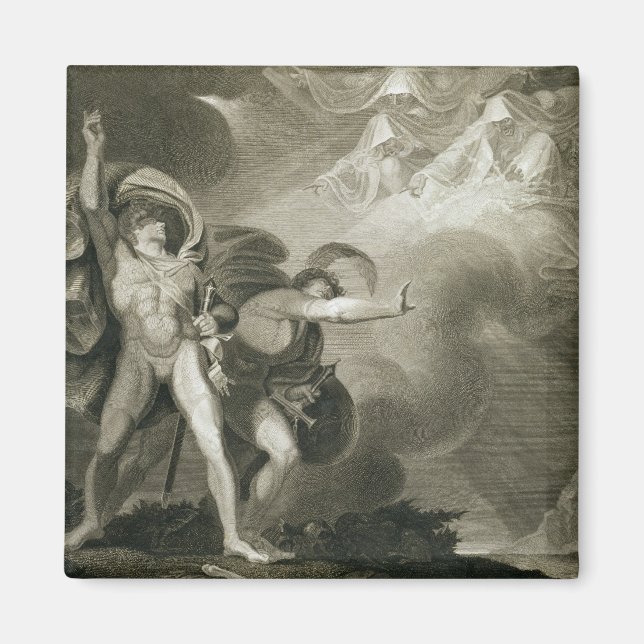 Imán Macbeth, Banquo y las tres brujas en la salud (Frente)