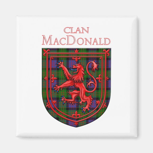 Imán MacDonald Tartan Scottish Plaid Lion Rampant (Frente)