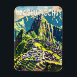 Imán Machu Picchu Perú América del Sur Viaje de arte<br><div class="desc">Obra vectorial Machu Picchu. Machu Picchu es una ciudadela inca situada en lo alto de los Andes en el Perú,  sobre el valle del río Urubamba.</div>