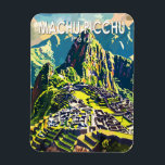 Imán Machu Picchu Perú América del Sur Viaje de arte<br><div class="desc">Obra vectorial Machu Picchu. Machu Picchu es una ciudadela inca situada en lo alto de los Andes en el Perú,  sobre el valle del río Urubamba.</div>