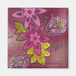 Imán Macizo Maroon Tulips (cuadrado)