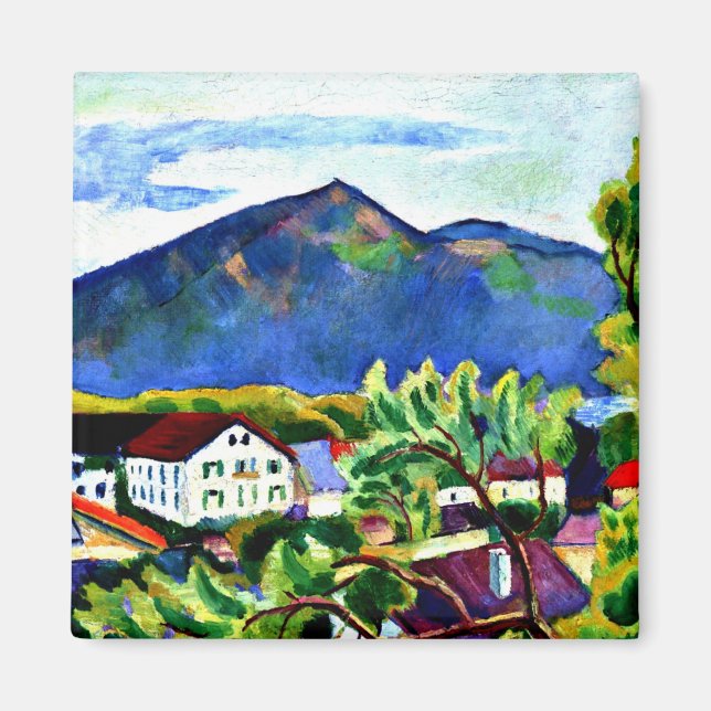 Imán Macke de agosto - Paisaje de primavera en Tegernse
