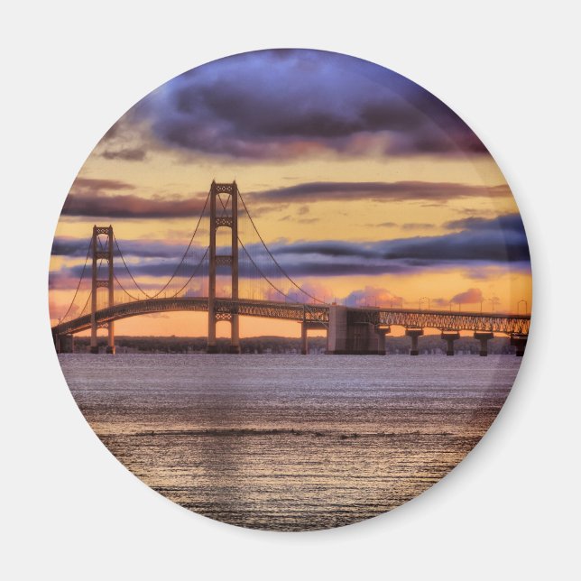 Imán Mackinac Bridge 1155 Gold (Frente)