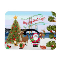 Mackinac Bridge Navidades Magnet
