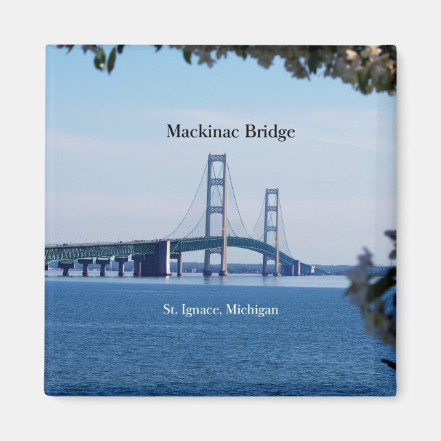 Imán Mackinac Bridge St. Ignace Magnet (Frente)