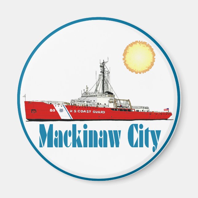 Imán Mackinaw City Michigan (Frente)