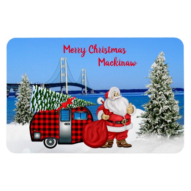 Imán Mackinaw City Refrigerator Navidades Magnet (Horizontal)