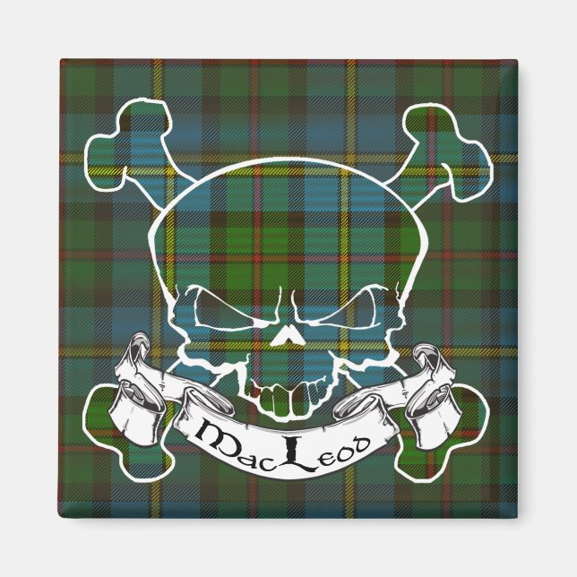 Imán MacLeod Tartan Skull (Frente)