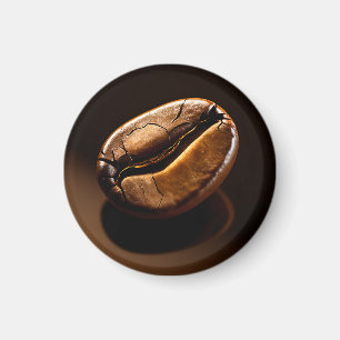 Imán Macro de grano de café tostado